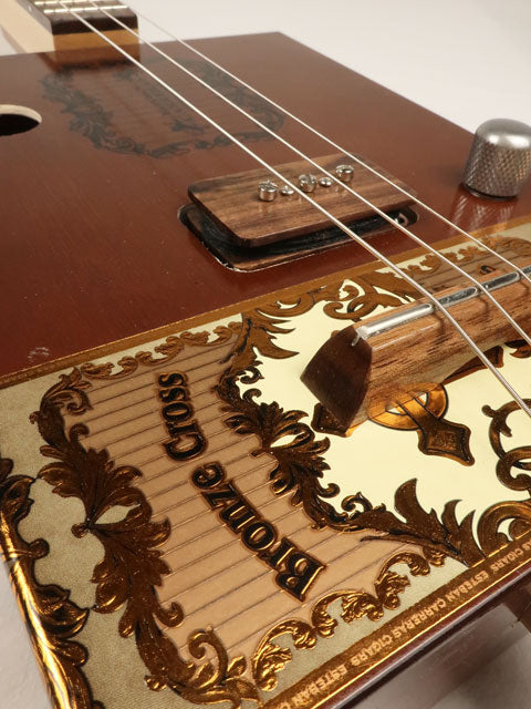 Bronze Cross 3 String Cigar Box Guitar CBG #2510