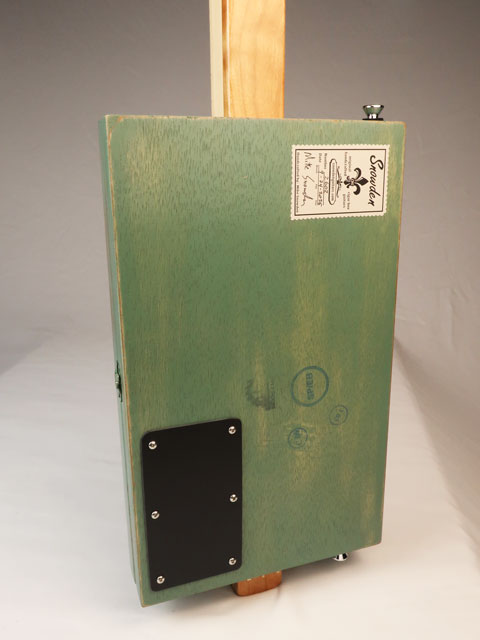Green 3 String Humbucker Cigar Box Guitar CBG #2602