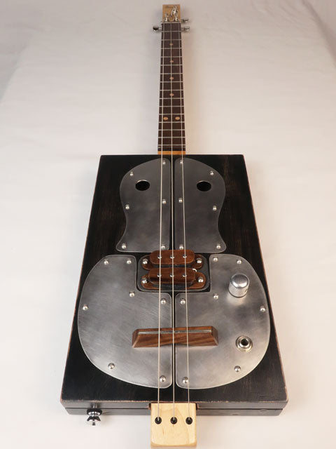 Metal Top 3 String Cigar Box Guitar CBG #2599