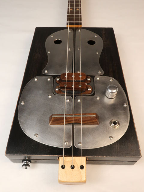 Metal Top 3 String Cigar Box Guitar CBG #2599