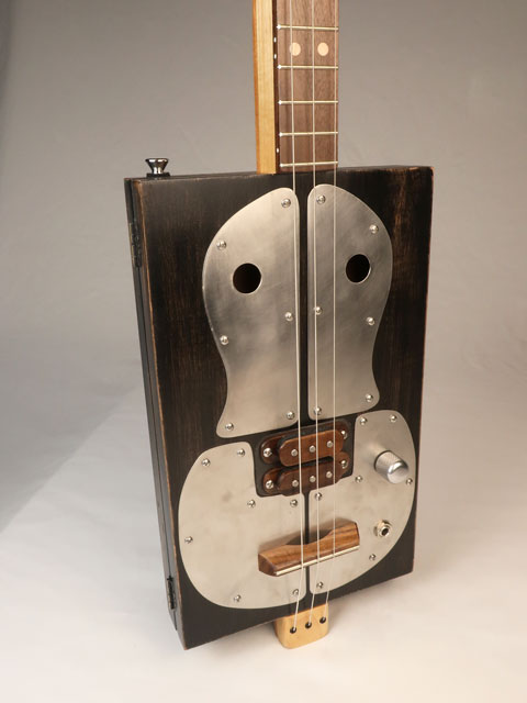 Metal Top 3 String Cigar Box Guitar CBG #2599