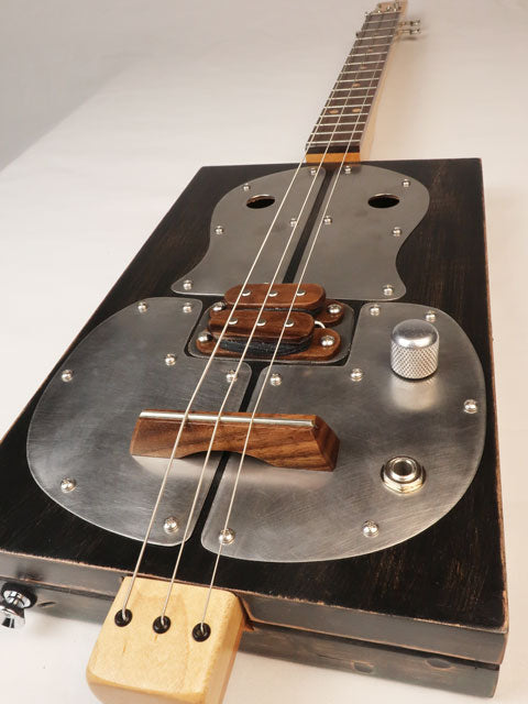 Metal Top 3 String Cigar Box Guitar CBG #2599