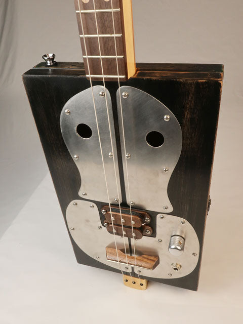 Metal Top 3 String Cigar Box Guitar CBG #2599