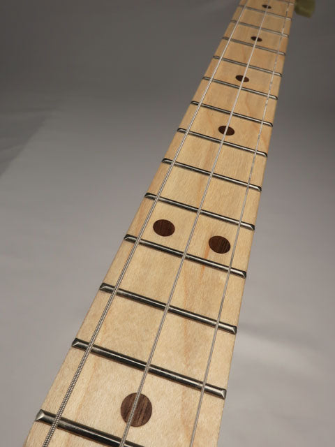 Cigar box guitar 3 string neck. Maple fretboard with walnut inlay made by Mike Snowden.