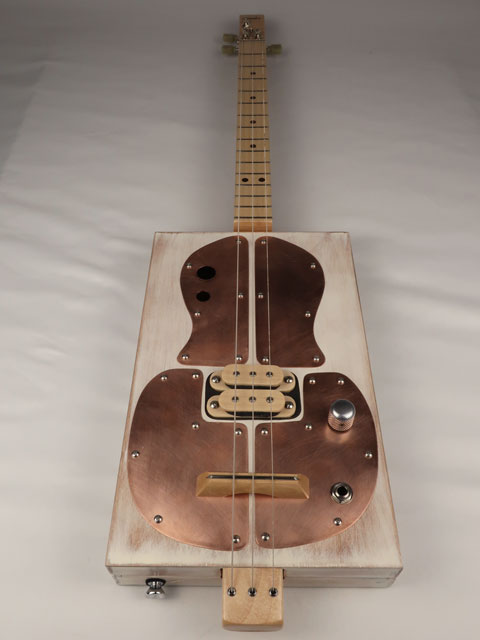 Copper Top 3 String Cigar Box Guitar CBG #2621