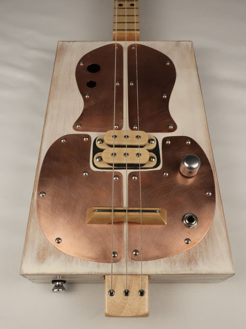 Copper Top 3 String Cigar Box Guitar CBG #2621