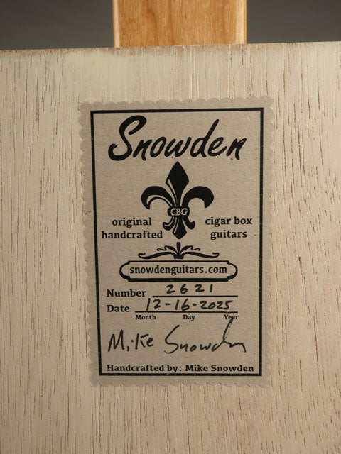 Copper Top 3 String Cigar Box Guitar CBG #2621