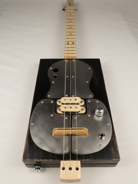 Metal Top 3 String Cigar Box Guitar CBG #2625