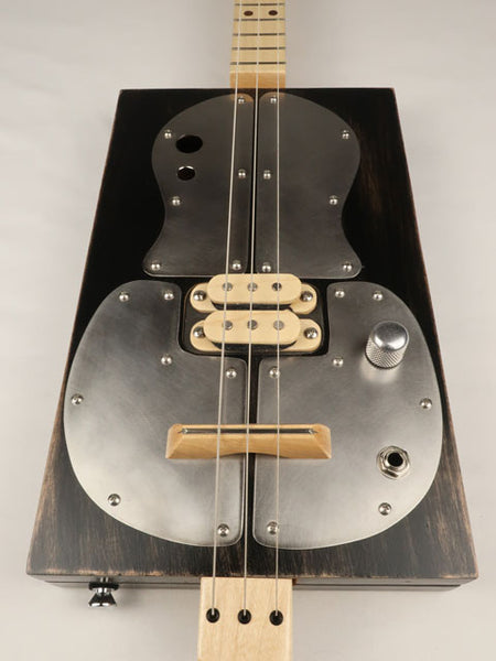 Metal Top 3 String Cigar Box Guitar CBG #2625