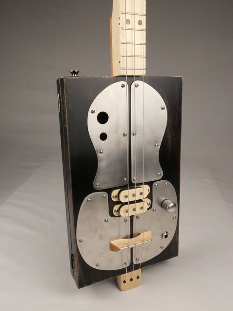 Metal Top 3 String Cigar Box Guitar CBG #2625
