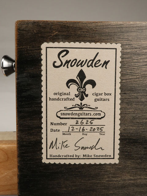 Metal Top 3 String Cigar Box Guitar CBG #2625