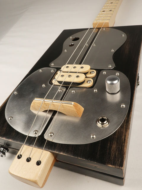 Metal Top 3 String Cigar Box Guitar CBG #2625