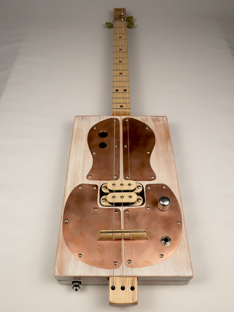 Copper Top 3 String Cigar Box Guitar CBG #2636