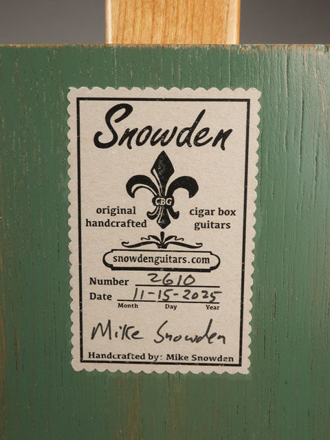 Greeny Padron 3 String Cigar Box Guitar CBG #2610