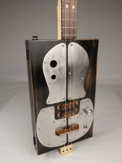 Metal Top 3 String Cigar Box Guitar CBG #2614