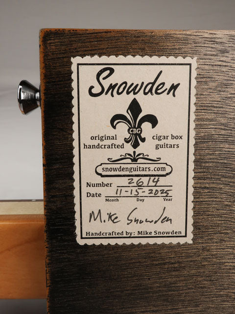 Metal Top 3 String Cigar Box Guitar CBG #2614