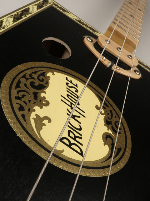 Black Brick House 3 String Cigar Box Guitar CBG #2630