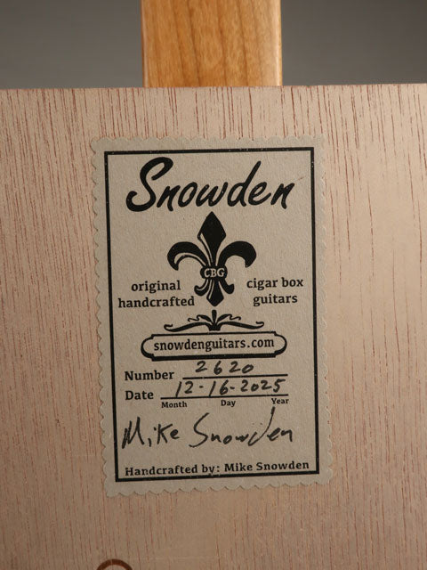 Jaime Garcia 3 String Cigar Box Guitar CBG #2620