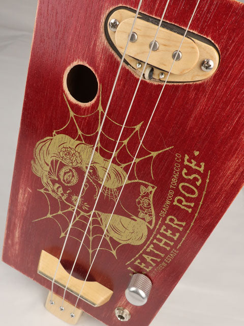 The Old Leather Rose 3 String Cigar Box Guitar CBG #2612