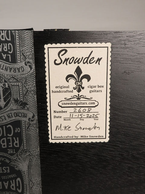 Liga Privada 3 String Cigar Box Guitar CBG #2608