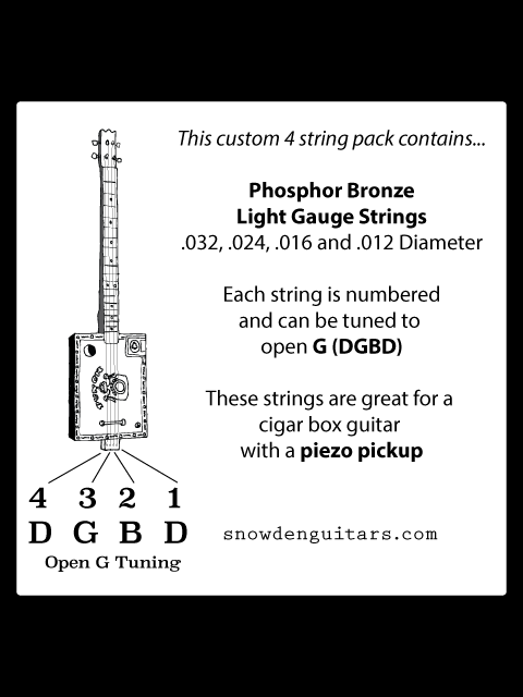 Cigar Box Guitar 4 String Pack Phosphor Bronze
