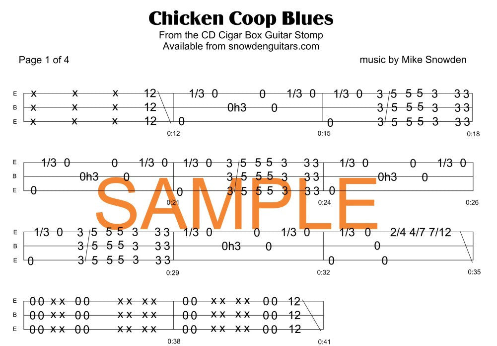 Chicken Coop Blues Tab PDF Download